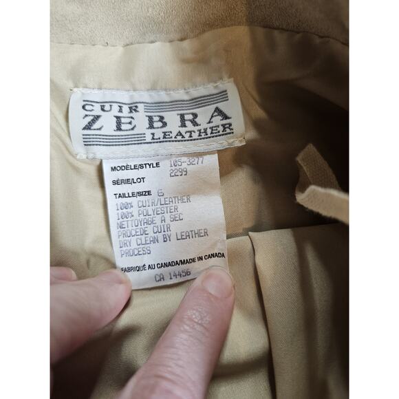 Zebra Leather Canada Tan Suede Leather Fringe Skirt Women's 6 Western Vintage - Picture 5 of 9